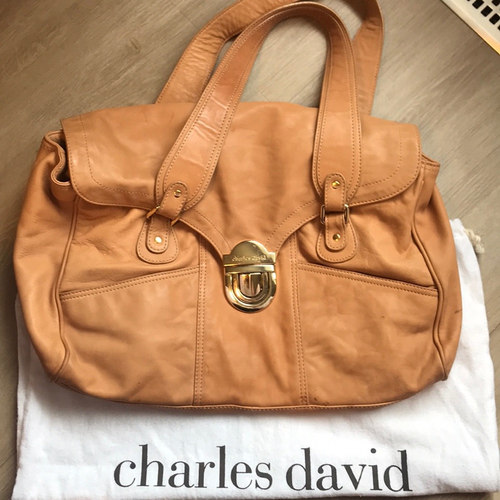 Charles David Cognac Satchel